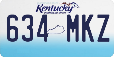 KY license plate 634MKZ