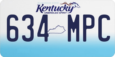 KY license plate 634MPC