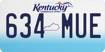 KY license plate 634MUE