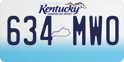 KY license plate 634MWO