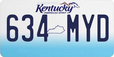 KY license plate 634MYD
