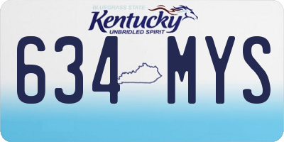 KY license plate 634MYS
