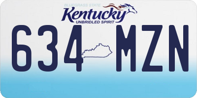 KY license plate 634MZN