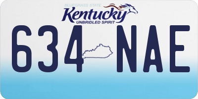 KY license plate 634NAE