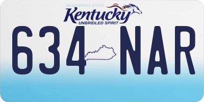 KY license plate 634NAR