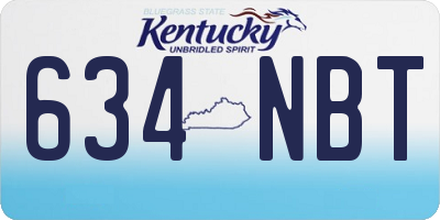 KY license plate 634NBT