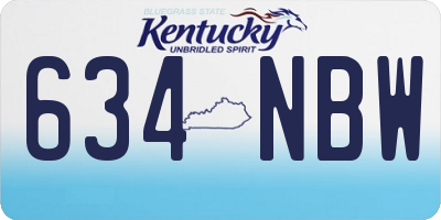 KY license plate 634NBW