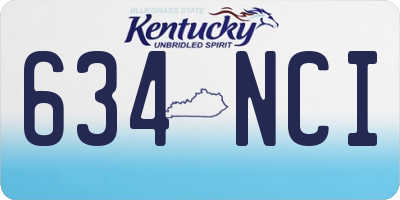 KY license plate 634NCI