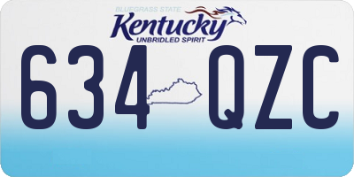 KY license plate 634QZC