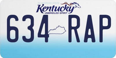 KY license plate 634RAP