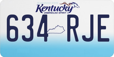 KY license plate 634RJE