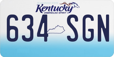 KY license plate 634SGN