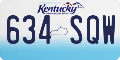 KY license plate 634SQW