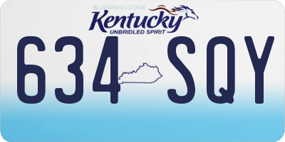 KY license plate 634SQY