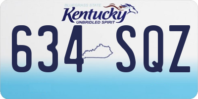 KY license plate 634SQZ