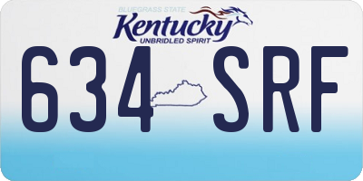 KY license plate 634SRF