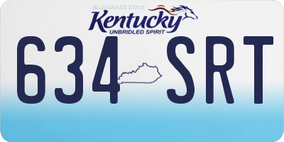 KY license plate 634SRT
