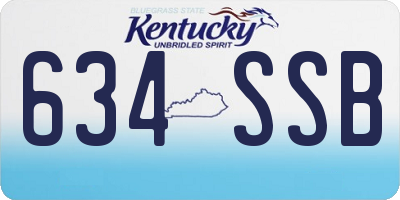 KY license plate 634SSB