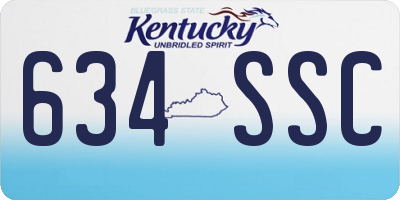 KY license plate 634SSC