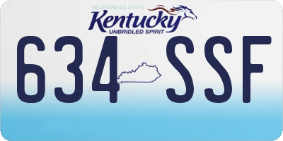 KY license plate 634SSF