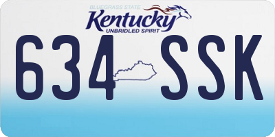 KY license plate 634SSK