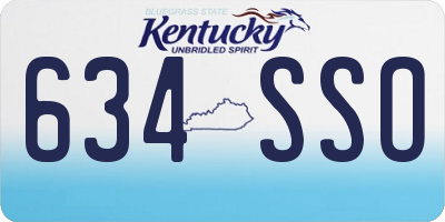 KY license plate 634SSO