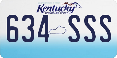 KY license plate 634SSS
