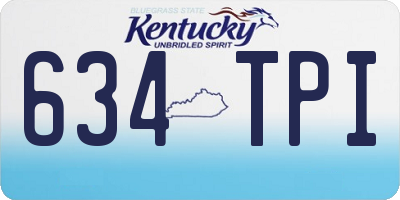 KY license plate 634TPI