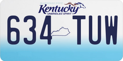 KY license plate 634TUW