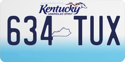 KY license plate 634TUX