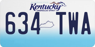 KY license plate 634TWA