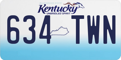 KY license plate 634TWN