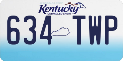 KY license plate 634TWP