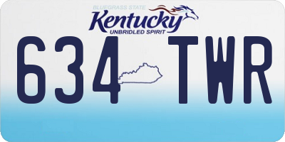 KY license plate 634TWR