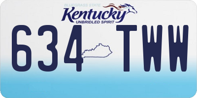 KY license plate 634TWW