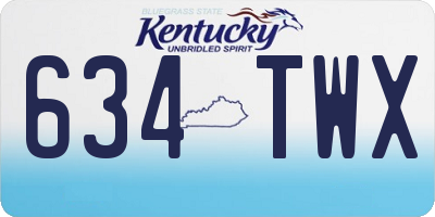 KY license plate 634TWX