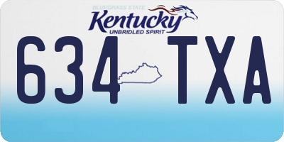 KY license plate 634TXA