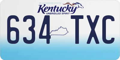 KY license plate 634TXC