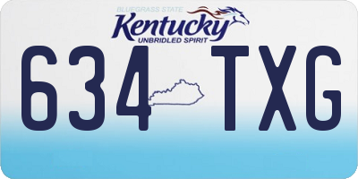 KY license plate 634TXG
