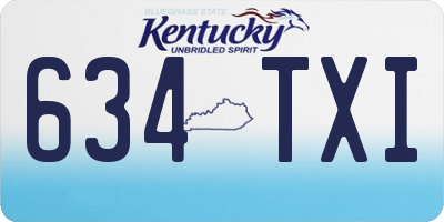 KY license plate 634TXI