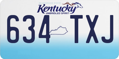 KY license plate 634TXJ