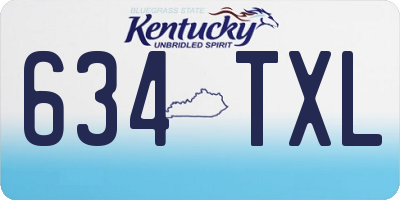 KY license plate 634TXL