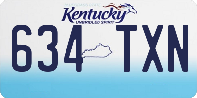 KY license plate 634TXN