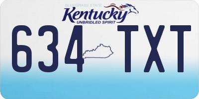 KY license plate 634TXT