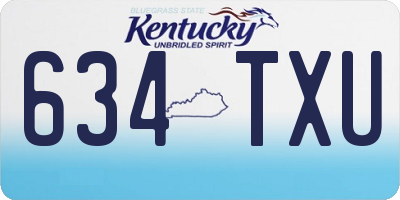 KY license plate 634TXU