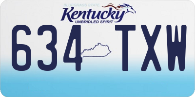 KY license plate 634TXW