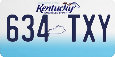 KY license plate 634TXY