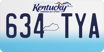 KY license plate 634TYA