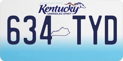 KY license plate 634TYD