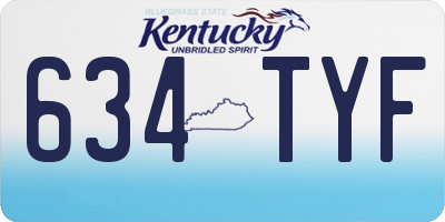 KY license plate 634TYF